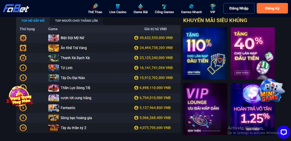 Truy cập trang chủ qh888 win để đăng nhập